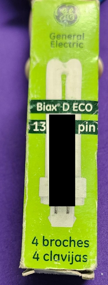 GE 97596 Biax D ECO 13W 4 Pin F13DBX/835/ECO4P G24q-1 Base T4Light Bulb – NOS