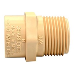 Charlotte Pipe CTS02109C0800 CPVC 100 PSI Male Adapter 3/4 MPTx3/4 Slip Dia. in.