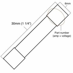 Pack of 5, ABC 2A 125v/250v Fast Blow Ceramic Fuse, 6x30mm, F2A 2 amp (1/4 inch