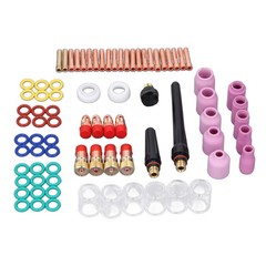81Pcs Set TIG Welding Torch Kit Gas Lens Type 10 Glass Cup Accessories Tools♡