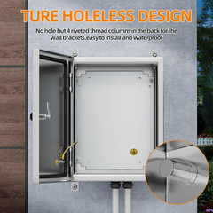 Stainless Steel Enclosure, IP65 Waterproof Electrical Box for Indoor and Outdoor