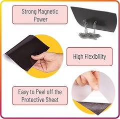 Magnetic Sheets with Adhesive Backing for Crafts, DIY 12 Pack. Strong Craft M…