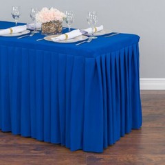 4/ 6/ 8 ft. Fitted Poly Table Skirt for Banquet Table Wedding Event Catering