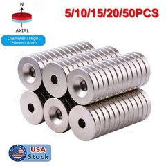 N35 Magnets With 5mm hole Rare Earth Round Craft Magnet Dia 20mm Thick 4mm lot