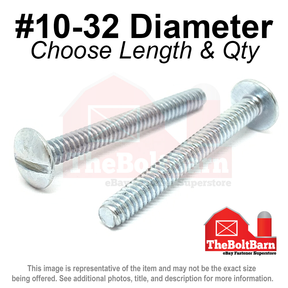 #10-32 Slotted Truss Head Machine Screws Bolts Zinc Fine (Pick Length & Qty)