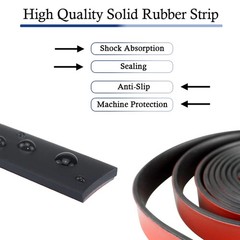 Self-Adhesive Neoprene Rubber Strips for DIY Gaskets and Seals, 10′ Long