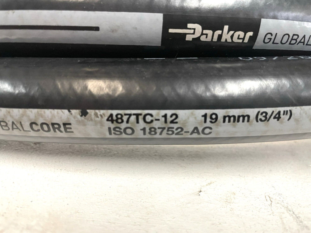 NOS 14 ft x 3/4″ Parker #487TC-12 Steel Braided Hydraulic Hose