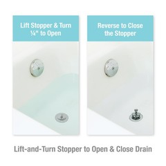 DANCO Lift and Turn Tub Bath Drain Stopper, Chrome (88599) No Size,
