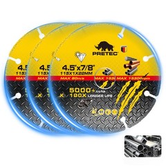 3 Pack 4.5″ Diamond Cut Off Wheel 7/8 Arbor Metal Cutting Disc Rebar Steel INOX