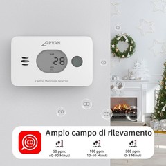 3 in 1 Carbon Monoxide Detector, 10 Year CO Alarm with Replaceable Battery…