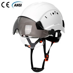 Construction Safety Helmet With Visor Built In Goggles Hard Hat ANSI Work Cap