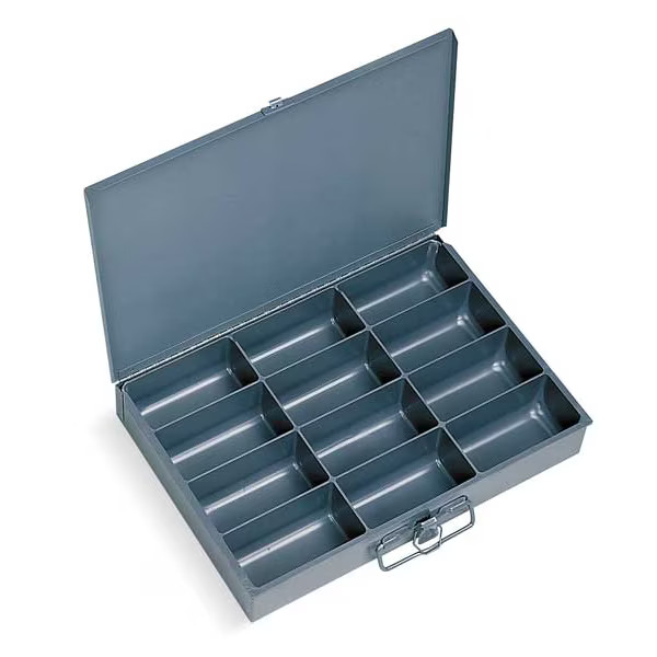 Steel, Compartment Drawer, 9 7/8 in D x 2 1/8 in H x 13 5/8 in W