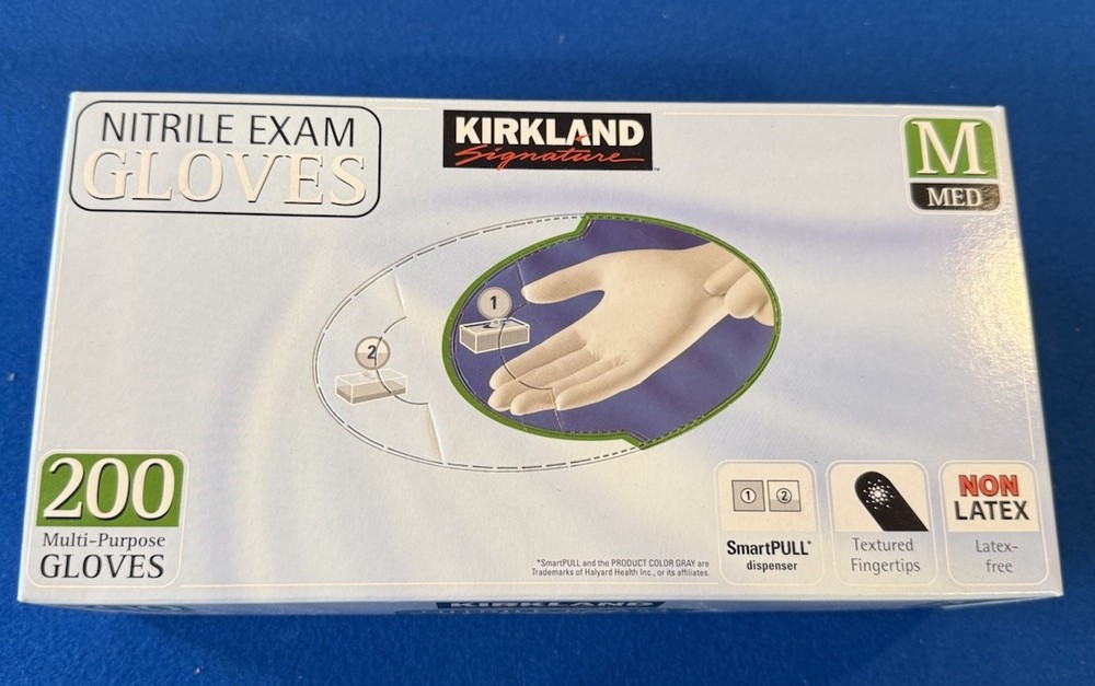 NEW – Kirkland Signature Nitrile Exam Gloves, Medium – 200 Count