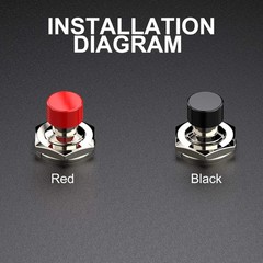 20pcs SPST Momentary Push Button Switches (1A/250VAC, NO) – Black & Red Cap