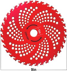 Brush Cutter Blade Set, 9 Inch 36 Teeth Carbide Tipped and 10 Inch 3 Teeth Carbo
