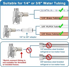 Feed Water Adapter – Water Line Splitter 3/8″x3/8″x1/4″ or G 1/2″xG 1/2″x1/4″…
