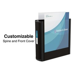 5 Inch Black Storage Binder with Three D Rings for Letter Size Papers