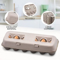 MT Products 12 Compartment Blank Natural Pulp Egg Cartons – Pack of 25