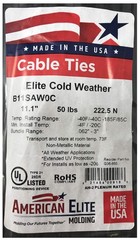 Extreme Cold Weather Black 11″ Inch Cable Zip Ties 50 Pounds Tensile Strength…