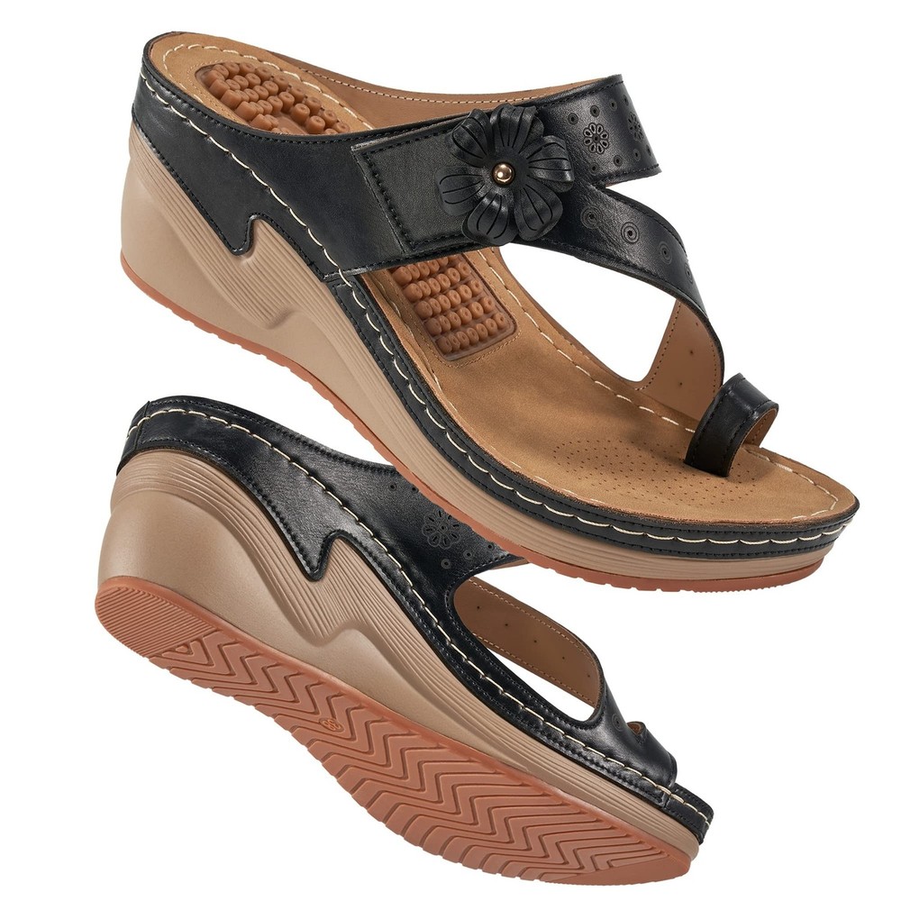 FUDYNMALC Womens Sandals Comfortable Dressy: Adjustable Strap Wedge Sandals 2…