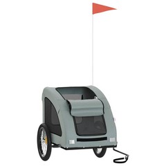 Pet Bike Trailer Gray Oxford Fabric and Iron