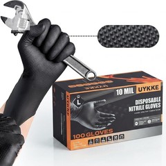 10 Mil Nitrile Gloves Heavy Duty Disposable Diamond Texture Mechanic