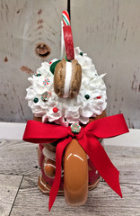 CHRISTMAS Full Size GINGERBREADBakery Mug Fake Whipped Cream Decor