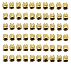 60 Pcs Schrader Valve Caps, Brass 1/4″ Flare Caps Round HVAC 0.25 Inch,