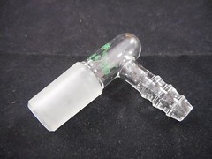 CHEMGLASS Glass 90° Bent Inlet Adapter 14/20 Inner Joint CG-1014-14