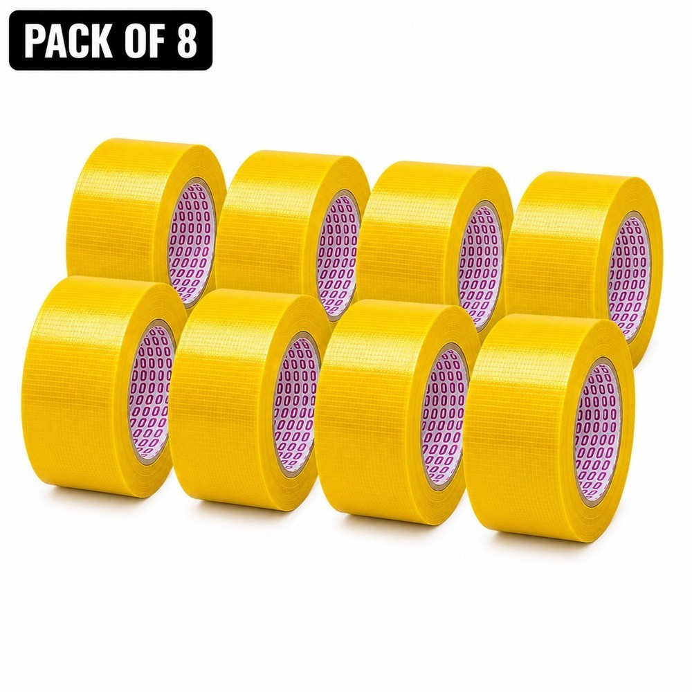 2 Inch x 45 Yard Yellow Double Sided Duct Tape Heavy Duty Strong Grip Roll