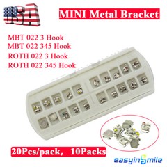 Dental Braces Orthodontic Mini Roth MBT 022 018 Hooks 3/345 Brackets MIM 10Pack