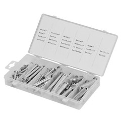60 Pc Clevis Pin Assortment Set 3/32 in,1/8 in and 5/32 in Pin Hole