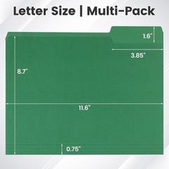 Vibrant Colored File Folders – 8 Pack 1/3 Cut Tabs for Efficient Organization