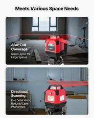 VEVOR 2650ft Rotary Laser Level Kit Self Leveling Red Line 0.06 in/100 ft