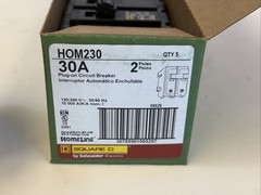 Square D HOM230 (5 PACK) 30A 2P Circuit Breaker 120/240V US SELLER 5 NEW IN BOX