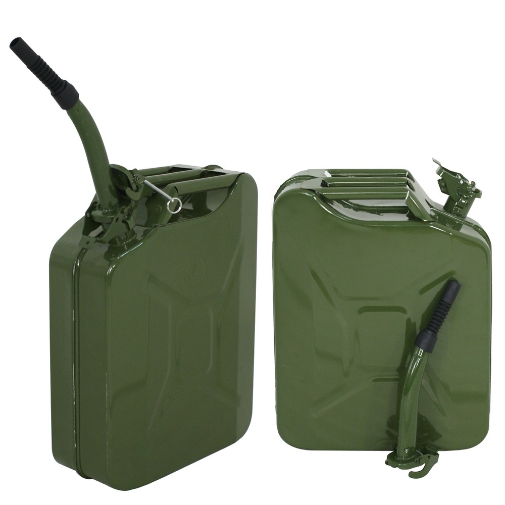 2pc 5 Gallon Jerry Can Steel Green Military NATO Style 20L Storage Tank