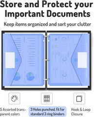 5 Pack Binder Pocket Super Heavyweight Plastic Folders With Pockets Letter Size