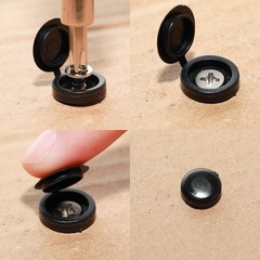 100 Pieces Black Screw Covers Caps,Plastic Hinged Screw Cover Caps,Fold Screw…