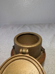 Antique Brass Neptune Meter Co. Trident Water Meter NEW YORK On Wood Base