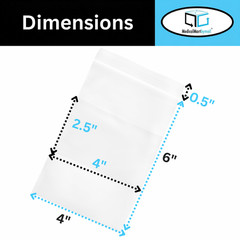 2 Mil 4″x 6″ Reclosable Bag Writeable White Block Water-Resistant 1000 Pcs