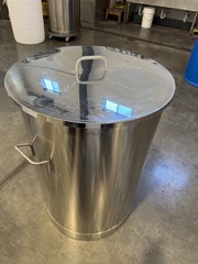 55 Gallon Stainless Steel Drum Sanitary Seamless Open Top with Lid and Handles