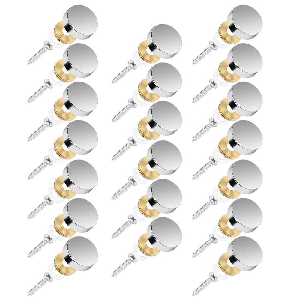 20 Pack Stainless Steel Screw Cover Caps 16mm Decorative Nail Covers Silver
