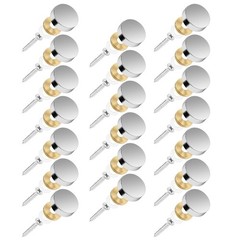 20 Pack Stainless Steel Screw Cover Caps 16mm Decorative Nail Covers Silver