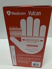 Medicom Vulcan Nitrile Gloves Indigo Medium M 150 Count Box General Purpose