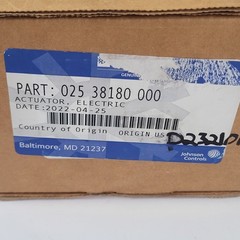 Johnson Controls 025 38180 000 Electric Actuator, 24VAC 50/60Hz, 8VA – NEW