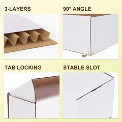 50 Packs 4X3X2 Small Shipping Boxes, White 4 x 3 x 2 inches Corrugated Cardbo…