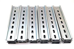 30 Pieces DIN Rail Slotted Steel Zinc Plated RoHS 8 in. long 35mm 7.5mm 20 ft.