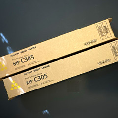(2) Ricoh MP C305 Genuine Yellow Toner Print Cartridge 842120 for Savin Lanier