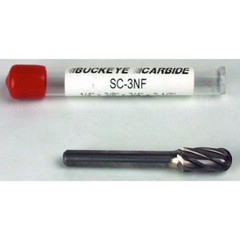 Carbide Burr (SC-3NF) Cylindrical Ball Nose – Aluminum Cut – 1/4 x 3/8 x 3/4 x 2