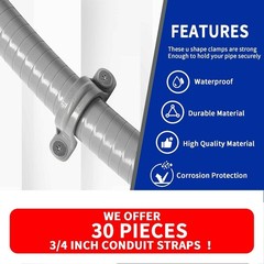 Easy-to-Install 30 Pack 3/4″ PVC Conduit Strap Fittings for All Applications
